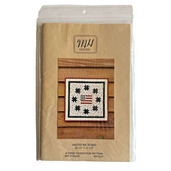 United We Stand Wallhanging Quilt Pattern Patriotic Quilt Pattern MH Designs - Picture 1 of 2